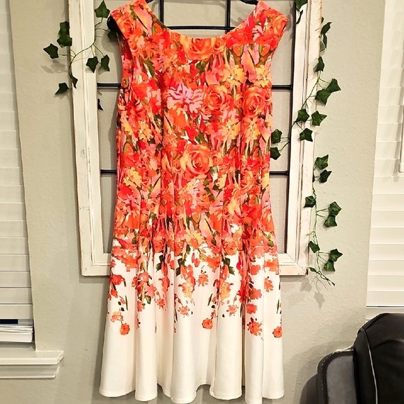 Julian Taylor Dresses & Skirts - Julian Taylor Pink and White Floral Midi Dress 12